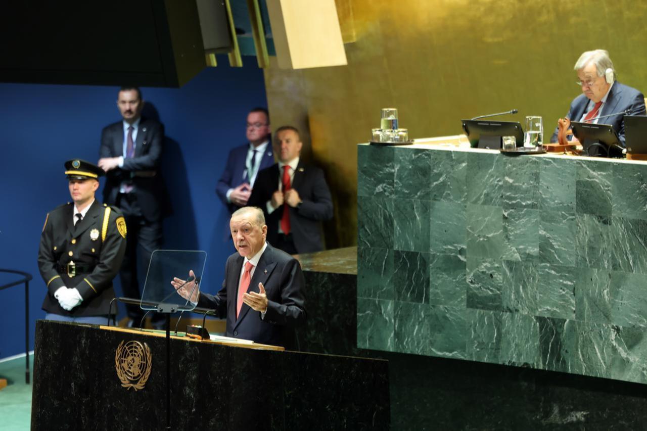 Erdogan lands in New York with high-level delegation for UN meetings